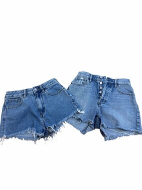 PacSun Blue Distressed High-Rise Denim Short Bundle